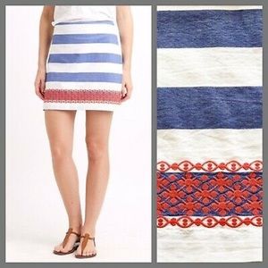 Vineyard Vines Blue Chambray Striped Miniskirt 6